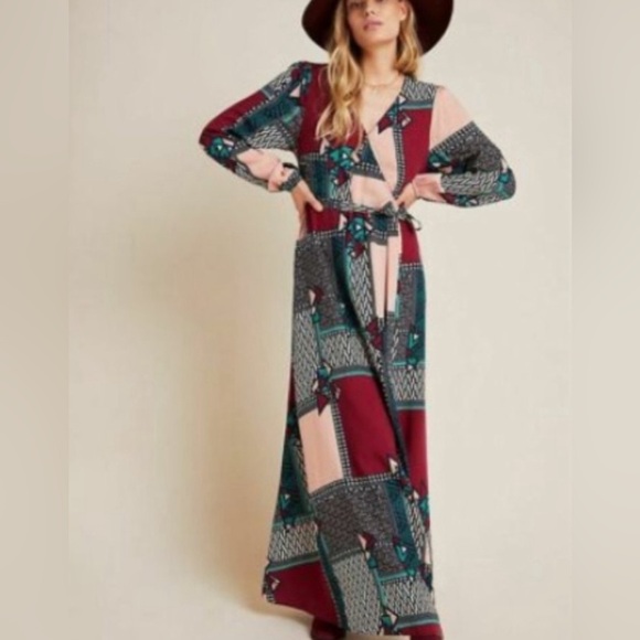 Anthropologie Multicolor Geometric Maxi Dress - Picture 5 of 12